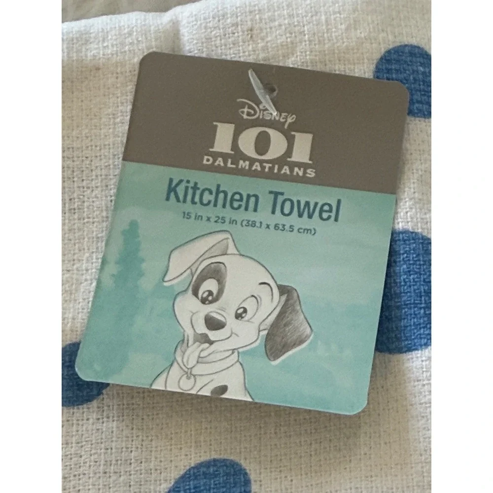Disney 101 Dalmatians 3pc Kitchen Set Towel Oven Mitt Pot Holder Blue Polka Dot